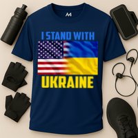 I Stand With Ukraine USA Ukrainian Pride Support Cooling Performance Crew T-Shirt
