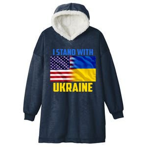 I Stand With Ukraine USA Ukrainian Pride Support Hooded Wearable Blanket