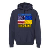 I Stand With Ukraine USA Ukrainian Pride Support Premium Hoodie