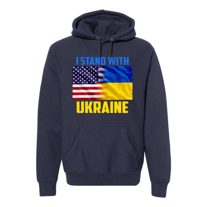 I Stand With Ukraine USA Ukrainian Pride Support Premium Hoodie