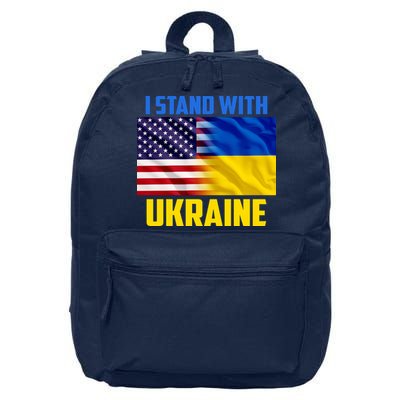 I Stand With Ukraine USA Ukrainian Pride Support 16 in Basic Backpack
