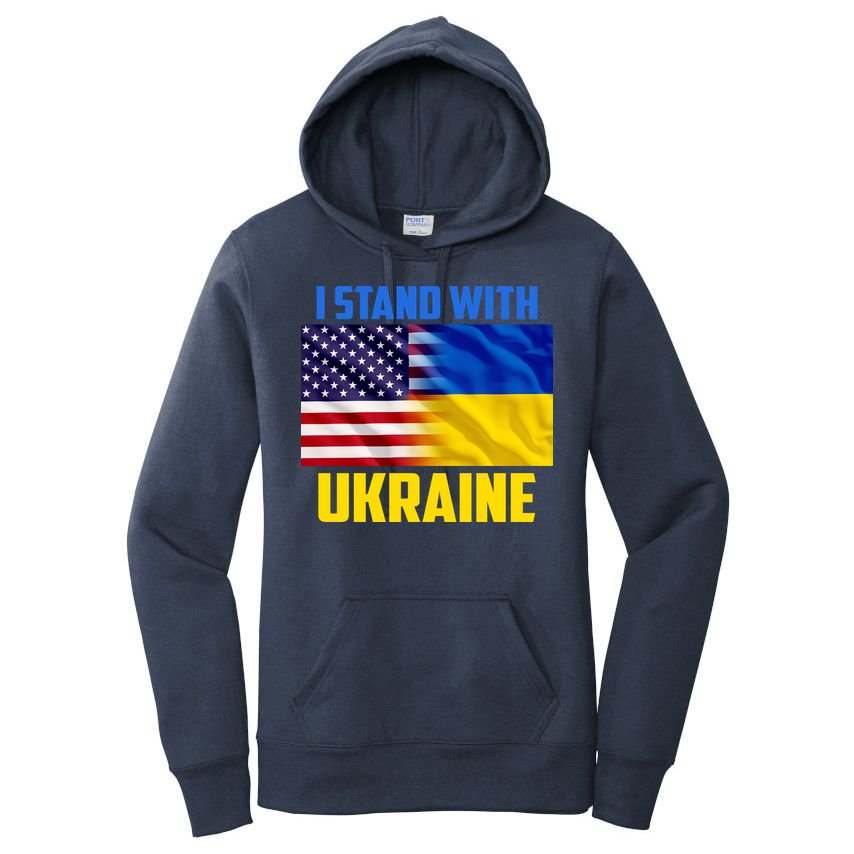I Stand With Ukraine USA Ukrainian Pride Support Women's Pullover Hoodie