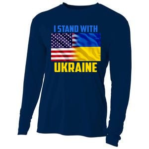 I Stand With Ukraine USA Ukrainian Pride Support Cooling Performance Long Sleeve Crew