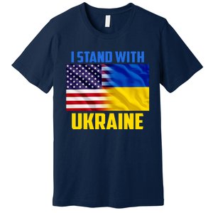 I Stand With Ukraine USA Ukrainian Pride Support Premium T-Shirt