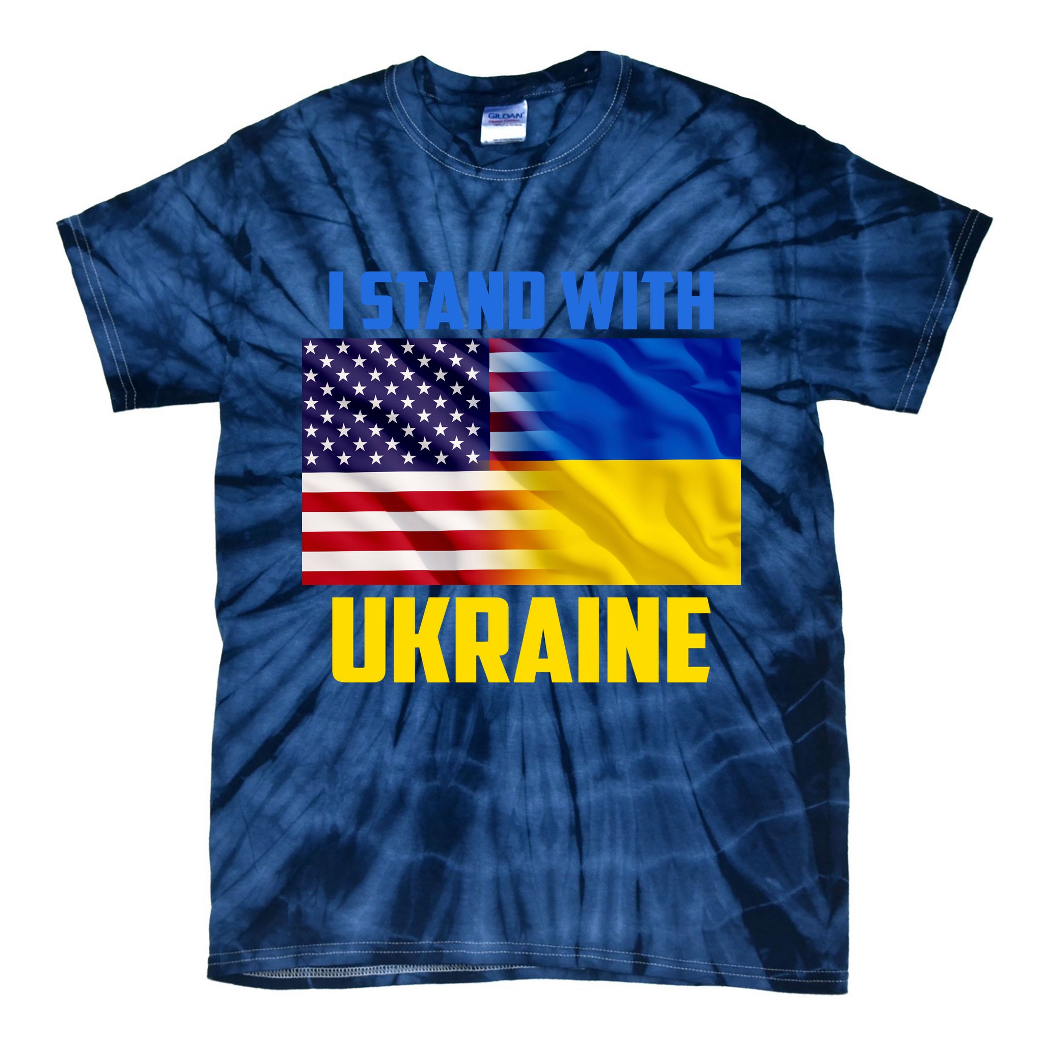 I Stand With Ukraine USA Ukrainian Pride Support Tie-Dye T-Shirt