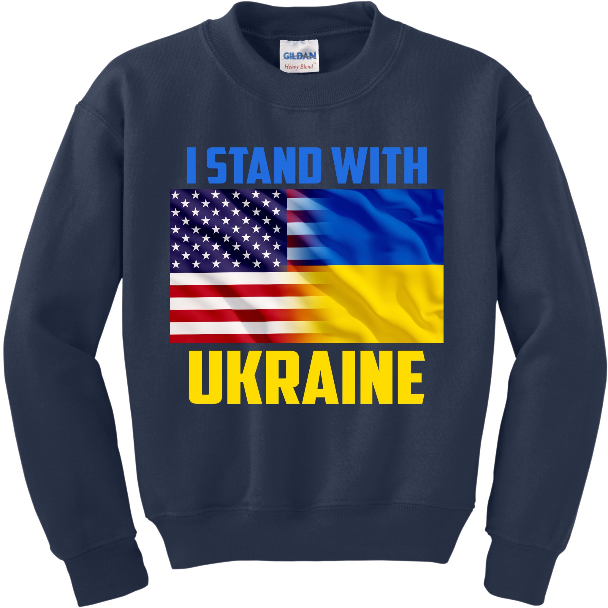 I Stand With Ukraine USA Ukrainian Pride Support Kids Sweatshirt
