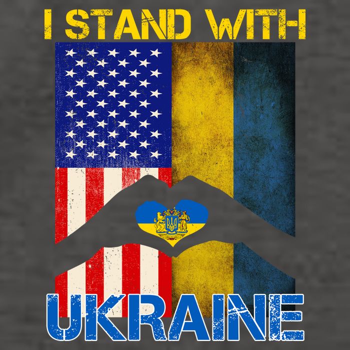 I Stand With Ukraine Heart USA Flag Vector Backpack