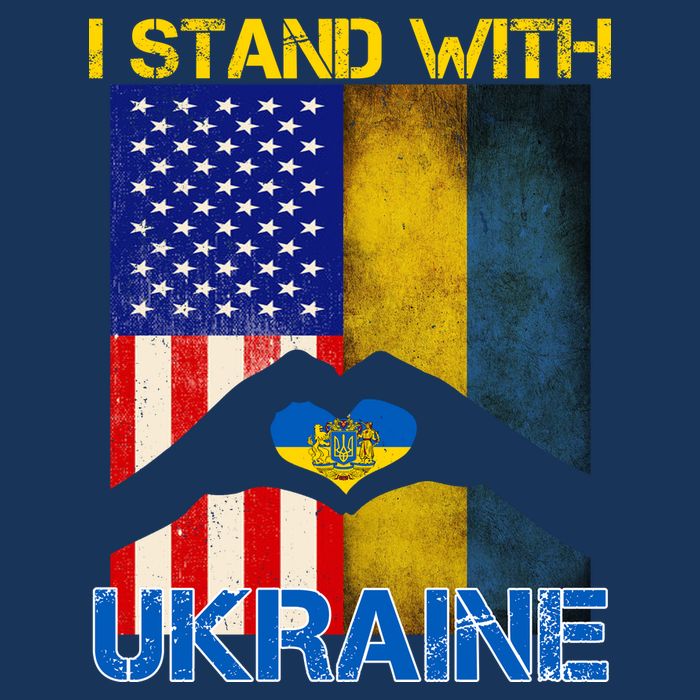 I Stand With Ukraine Heart USA Flag Cooling Performance Crew T-Shirt