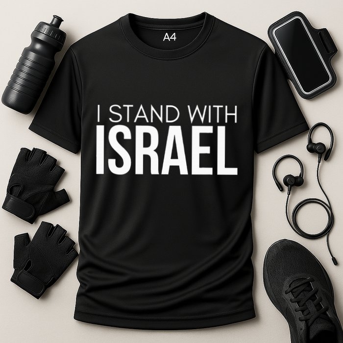 I Stand With Israel Proisrael Zion Jewish Torah Cooling Performance Crew T-Shirt