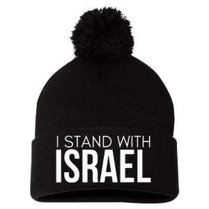 I Stand With Israel Proisrael Zion Jewish Torah Pom Pom 12in Knit Beanie