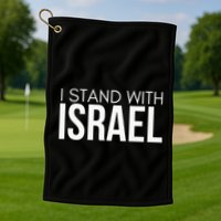I Stand With Israel Proisrael Zion Jewish Torah Golf Towel