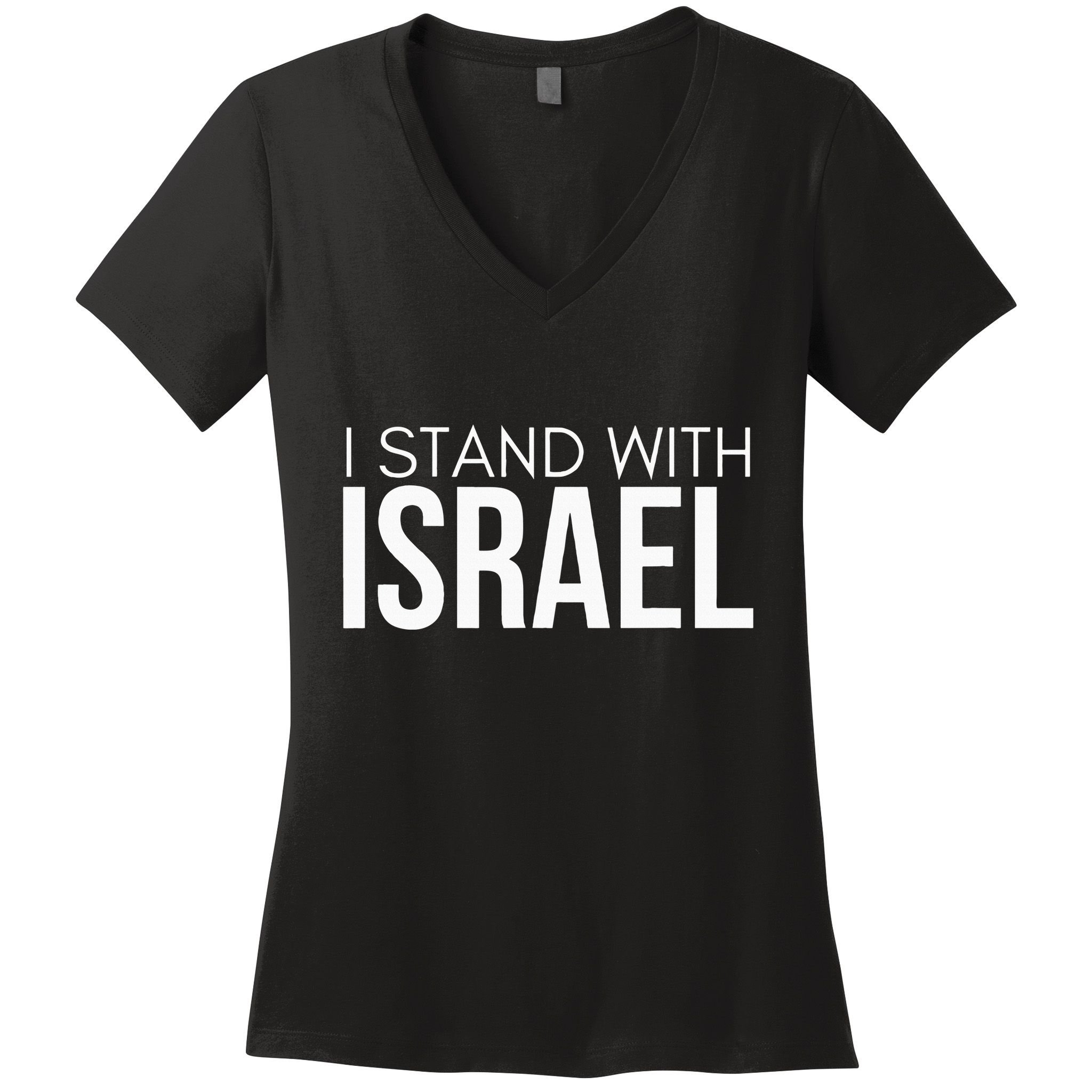 I Stand With Israel Proisrael Zion Jewish Torah Women's V-Neck T-Shirt