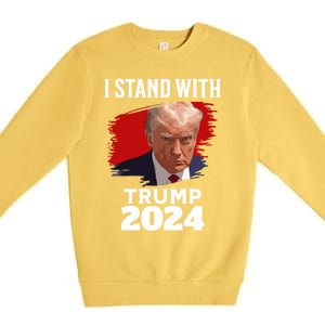 I Stand With Trump Donald Trump For President 2024 Freedom Cute Gift Premium Crewneck Sweatshirt