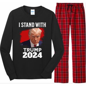 I Stand With Trump Donald Trump For President 2024 Freedom Cute Gift Long Sleeve Pajama Set