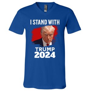 I Stand With Trump Donald Trump For President 2024 Freedom Cute Gift V-Neck T-Shirt