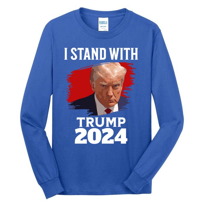 I Stand With Trump Donald Trump For President 2024 Freedom Cute Gift Tall Long Sleeve T-Shirt