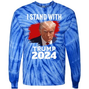 I Stand With Trump Donald Trump For President 2024 Freedom Cute Gift Tie-Dye Long Sleeve Shirt