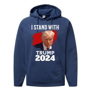 I Stand With Trump Donald Trump For President 2024 Freedom Cute Gift Performance Fleece Hoodie