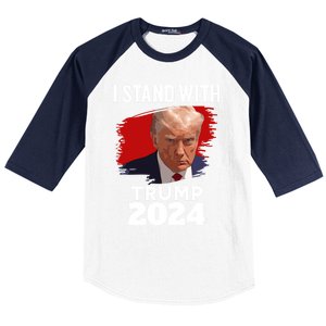 I Stand With Trump Donald Trump For President 2024 Freedom Cute Gift Baseball Sleeve Shirt