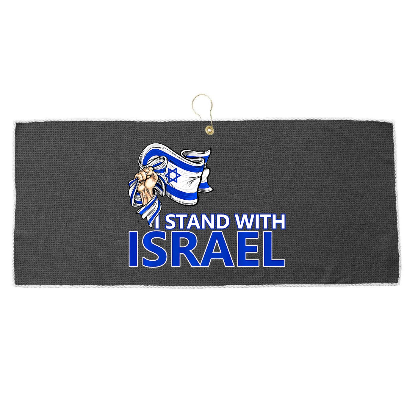 I Stand With Israel Pray For Israel Large Microfiber Waffle Golf Towel