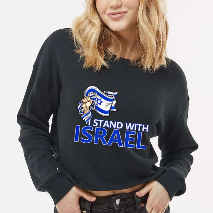 I Stand With Israel Pray For Israel Cropped Pullover Crew