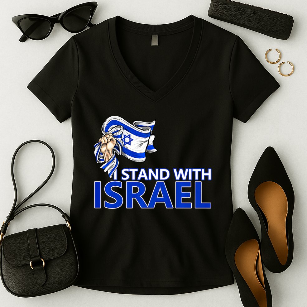 I Stand With Israel Pray For Israel Women's V-Neck T-Shirt