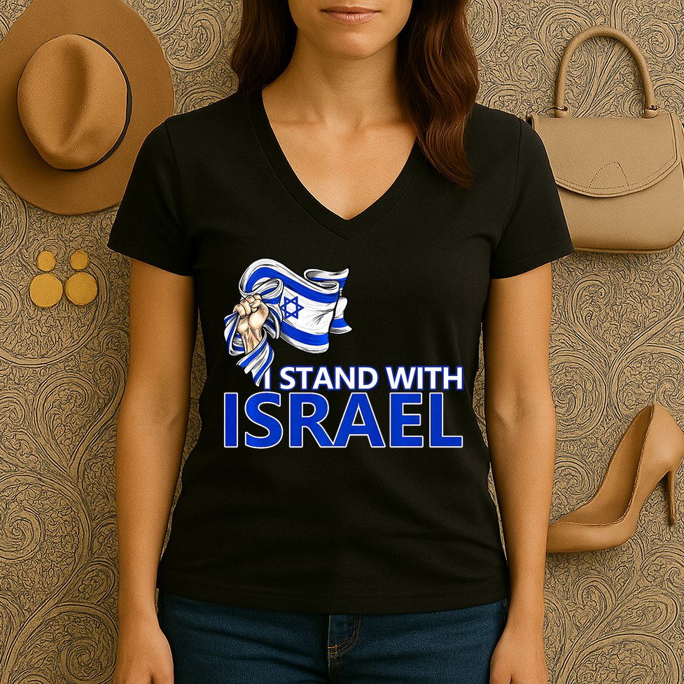 I Stand With Israel Pray For Israel Women's V-Neck T-Shirt