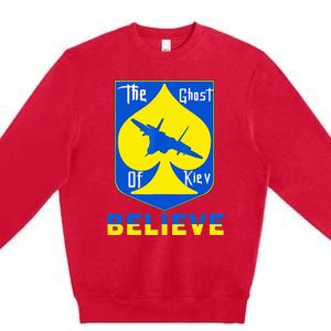 I Stand With Ukraine The Ghost Of Kyiv Premium Crewneck Sweatshirt