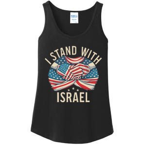 I Stand With Israel Usa American Flag W Israel Flag Ladies Essential Tank