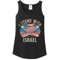 I Stand With Israel Usa American Flag W Israel Flag Ladies Essential Tank