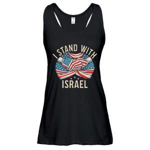 I Stand With Israel Usa American Flag W Israel Flag Ladies Essential Flowy Tank