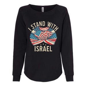 I Stand With Israel Usa American Flag W Israel Flag Womens California Wash Sweatshirt