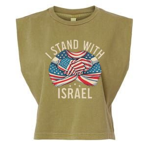 I Stand With Israel Usa American Flag W Israel Flag Garment-Dyed Women's Muscle Tee