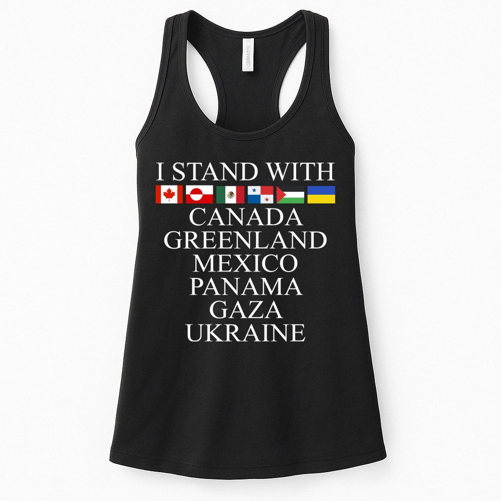 I Stand With Canada Greenland Mexico Panama Gaza Ukraine Womens Tank Top