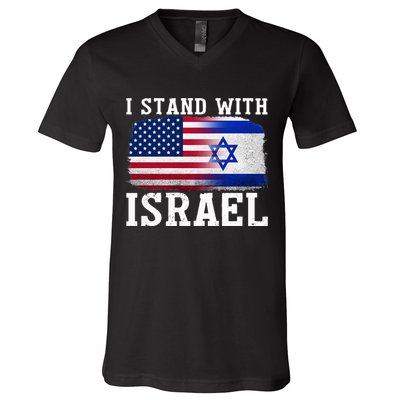 I Stand With Israel Strong V-Neck T-Shirt