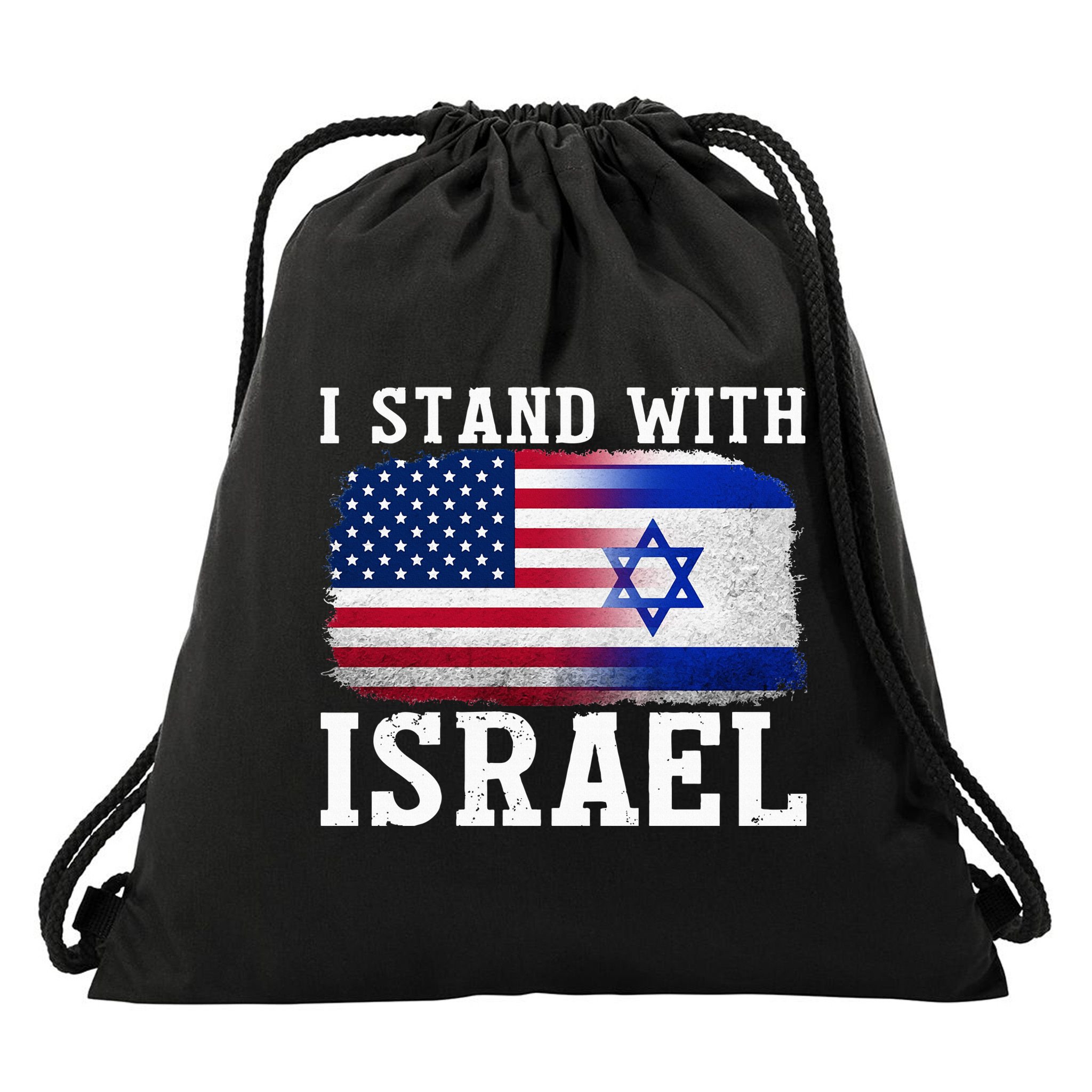 I Stand With Israel Strong Drawstring Bag