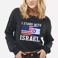 I Stand With Israel Strong Cropped Pullover Crew