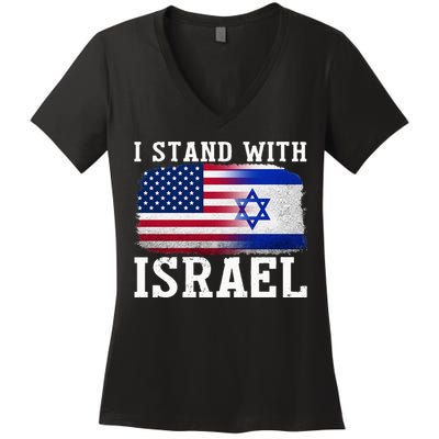 I Stand With Israel Strong Women's V-Neck T-Shirt