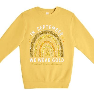 In September We Wear Gold Childhood Cancer Awareness Gift Premium Crewneck Sweatshirt