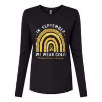 In September We Wear Gold Childhood Cancer Awareness Gift Womens Cotton Relaxed Long Sleeve T-Shirt