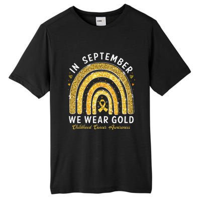 In September We Wear Gold Childhood Cancer Awareness Gift Tall Fusion ChromaSoft Performance T-Shirt