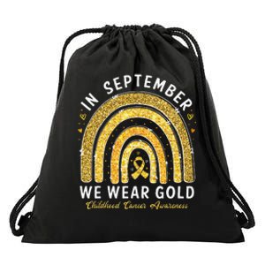 In September We Wear Gold Childhood Cancer Awareness Gift Drawstring Bag