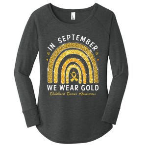 In September We Wear Gold Childhood Cancer Awareness Gift Women's Perfect Tri Tunic Long Sleeve Shirt