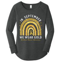 In September We Wear Gold Childhood Cancer Awareness Gift Women's Perfect Tri Tunic Long Sleeve Shirt