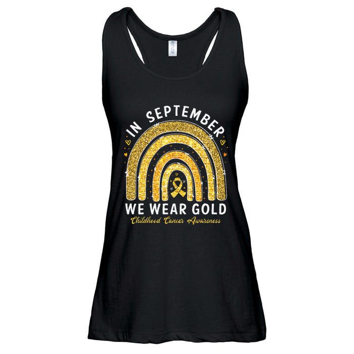 In September We Wear Gold Childhood Cancer Awareness Gift Ladies Essential Flowy Tank