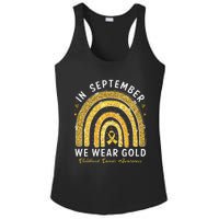 In September We Wear Gold Childhood Cancer Awareness Gift Ladies PosiCharge Competitor Racerback Tank