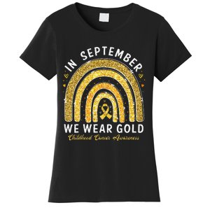 In September We Wear Gold Childhood Cancer Awareness Gift Women's T-Shirt