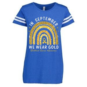 In September We Wear Gold Childhood Cancer Awareness Gift Enza Ladies Jersey Football T-Shirt