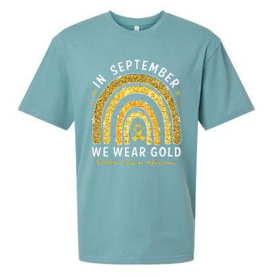 In September We Wear Gold Childhood Cancer Awareness Gift Sueded Cloud Jersey T-Shirt