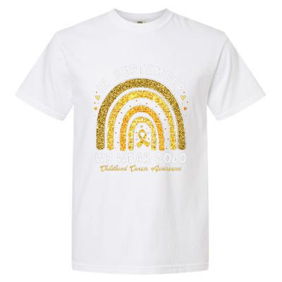 In September We Wear Gold Childhood Cancer Awareness Gift Garment-Dyed Heavyweight T-Shirt